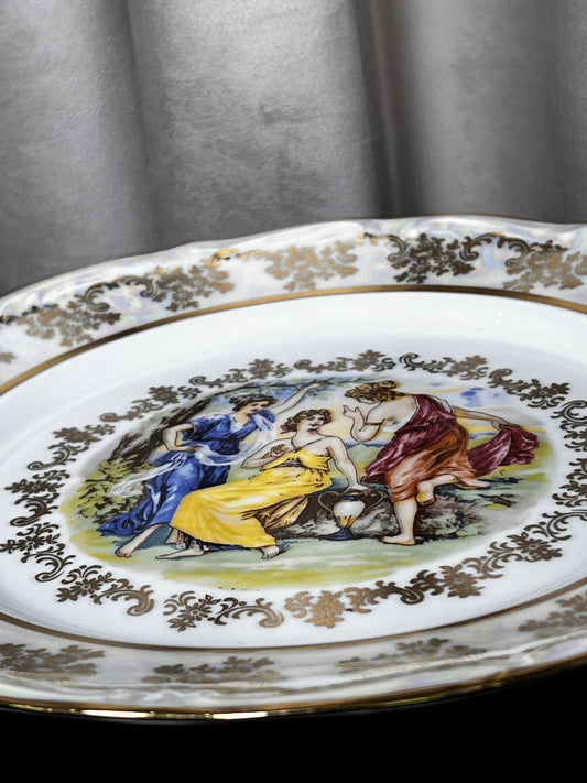 Shallow plate ''Green luster'' 24 cm