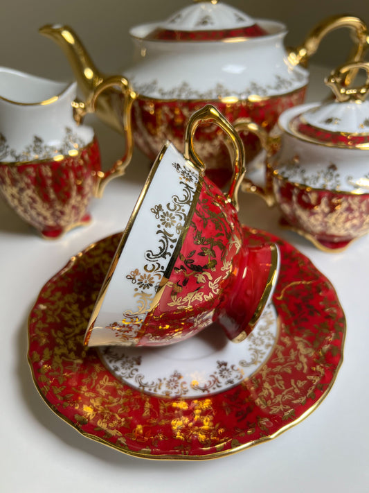 Tea set ''Purple leaves''