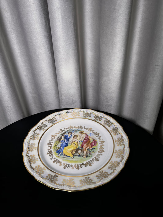 Shallow plate ''Green luster'' 24 cm