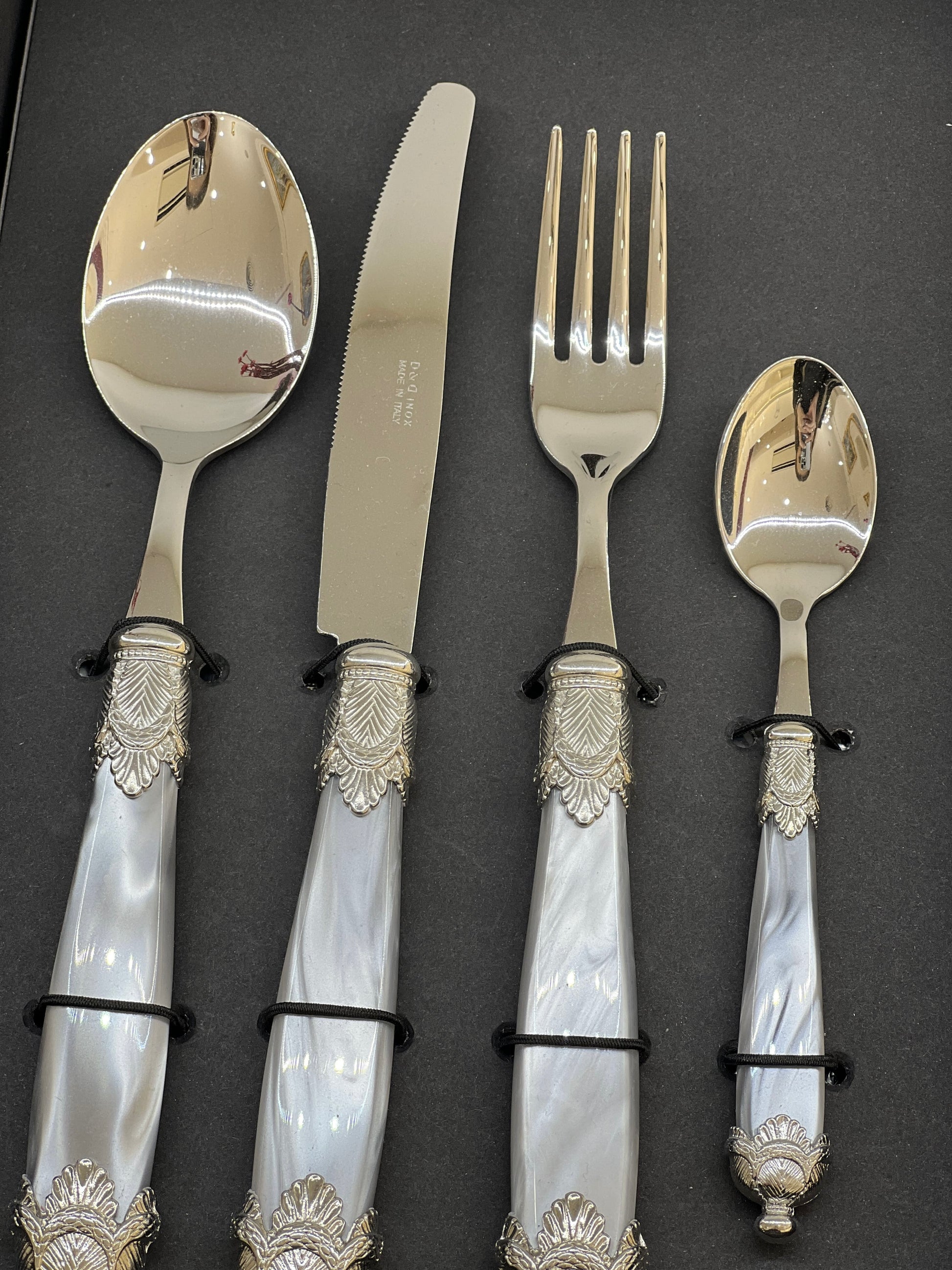 Luxury set 24 pcs siena + steel grey 6171 CZK