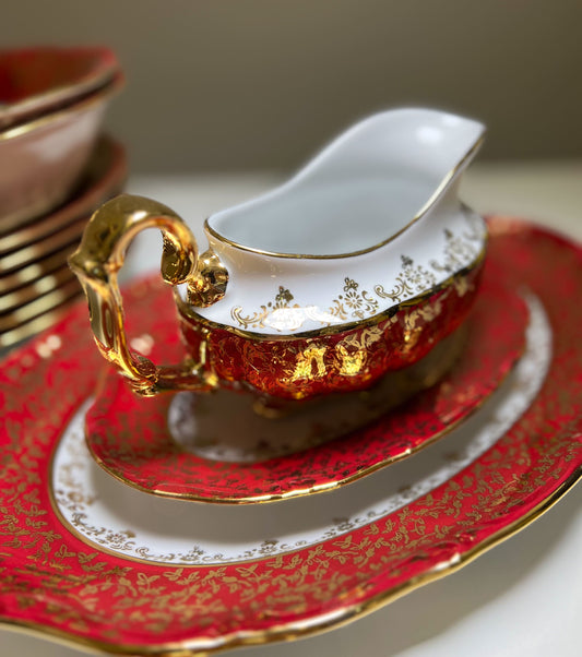 Dinner set ''Purple leaves''